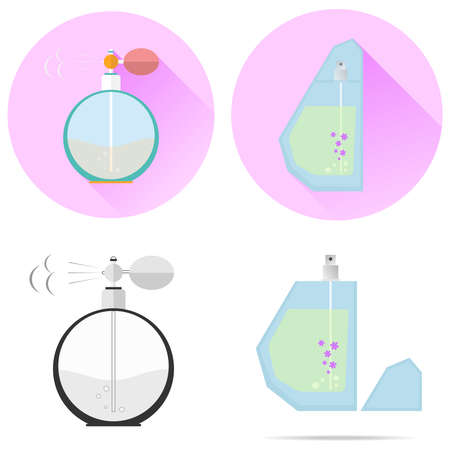 Retro perfume. Flat design, vector illustration, vector.のイラスト素材