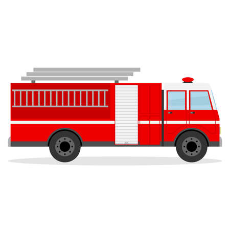 Fire engine. Flat design, vector illustration, vector.