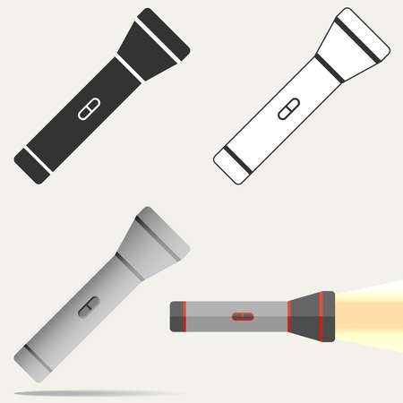 Pocket flashlight. Flat design, vector illustration, vector.のイラスト素材