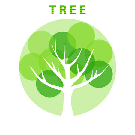 Abstract eco tree. Flat design, vector illustration.のイラスト素材