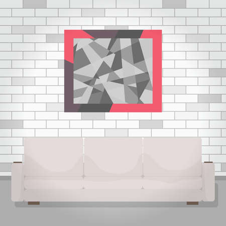 Abstract painting on the wall. Flat design, vector illustration, vector.のイラスト素材