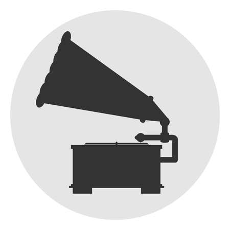 Gramophone icon. Flat design, vector illustration, vector.のイラスト素材