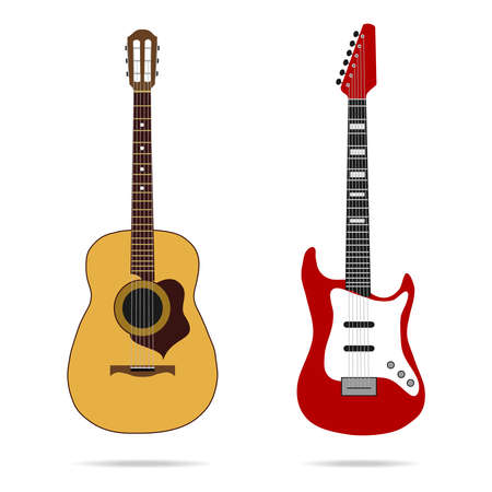 Guitar icon. Flat design, vector illustration, vector.のイラスト素材