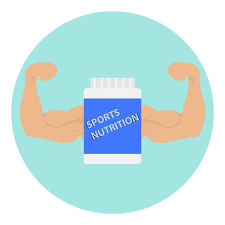 Sports nutrition. Flat design, vector illustration, vector.のイラスト素材