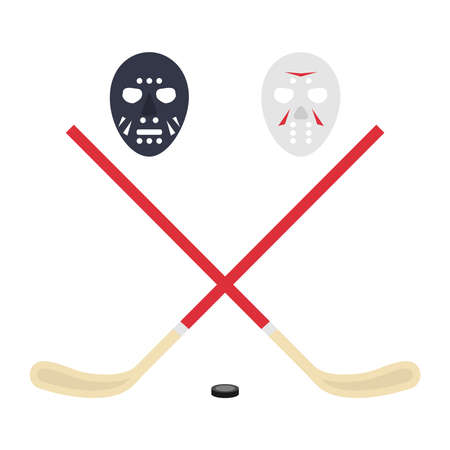 Hockey icon. Flat design, vector illustration, vector.のイラスト素材