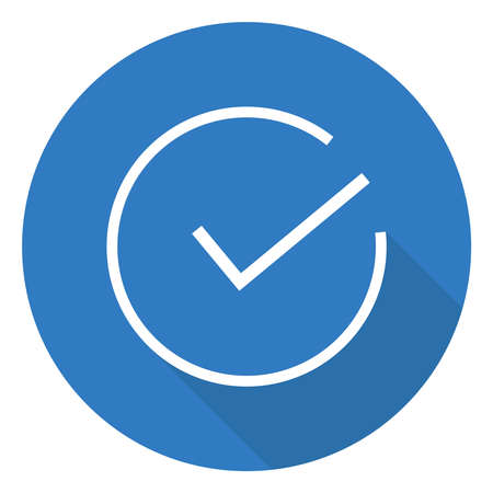 Tick of approval. Flat design, vector illustration, vector.のイラスト素材