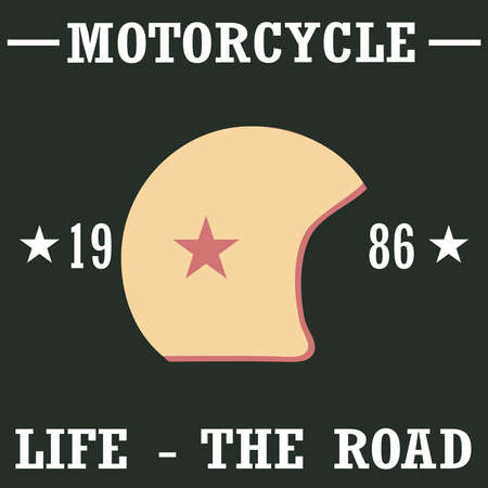 Helm of a motorcyclist. Flat design, vector illustration, vector.のイラスト素材