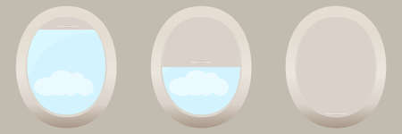 Porthole of the plane. Flat design, vector illustration, vector.のイラスト素材
