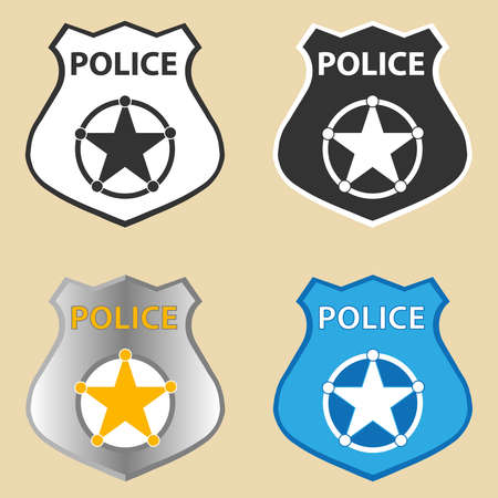 Police badge. Flat design, vector illustration, vector.のイラスト素材