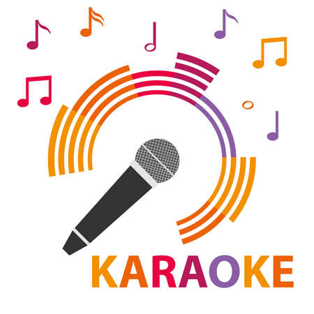 Karaoke microphone. Flat design, vector illustration, vector.のイラスト素材