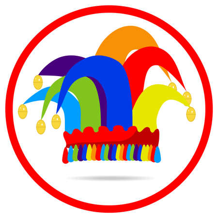 A clown's hat. Flat design, vector illustration, vector.のイラスト素材