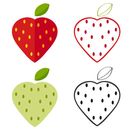 Strawberry icon. Flat design, vector illustration, vector.のイラスト素材