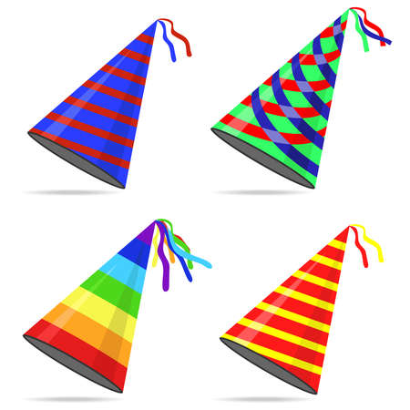 Caps for the party. Flat design, vector illustration, vector.のイラスト素材