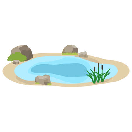 Lake icon. Flat design, vector illustration, vector.のイラスト素材