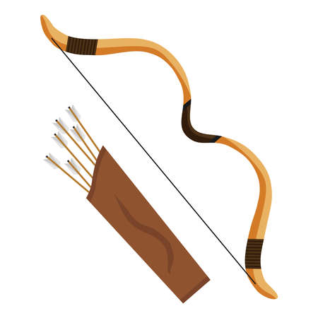 Bow with arrows. Flat design, vector illustration, vector.のイラスト素材