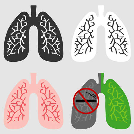 The lungs of man. Flat design, vector illustration, vector.のイラスト素材