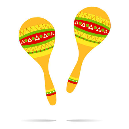 Maracas icon. Flat design, vector illustration, vector.のイラスト素材