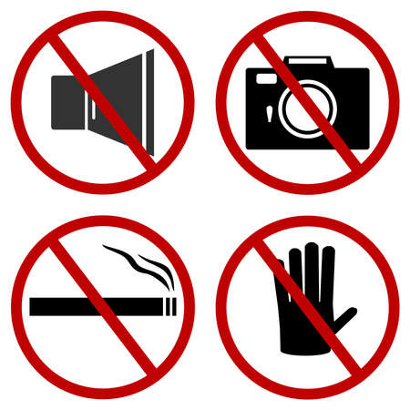 Prohibiting signs. Flat design, vector illustration, vector.のイラスト素材