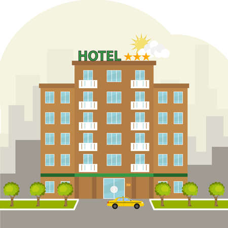 Hotel icon. Flat design, vector illustration, vector.のイラスト素材