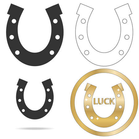Horseshoe of good luck. Flat design, vector illustration, vector.のイラスト素材