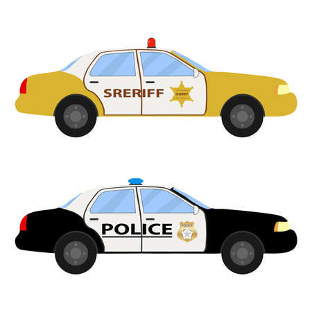 Police car. Flat design, vector illustration, vector.のイラスト素材