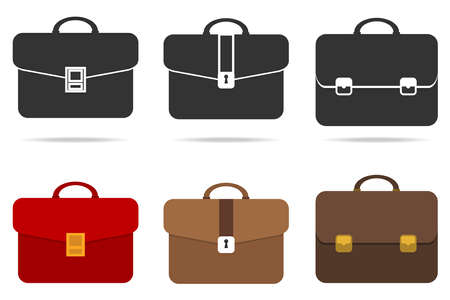 Retro briefcase. Flat design, vector illustration, vector.のイラスト素材