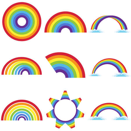 Rainbow icon. Flat design, vector illustration, vector.のイラスト素材