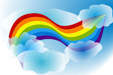Rainbow icon. Flat design, vector illustration, vector.のイラスト素材