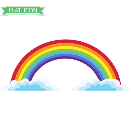 Rainbow icon. Flat design, vector illustration, vector.のイラスト素材