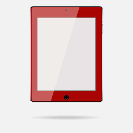 The tablet is red.のイラスト素材