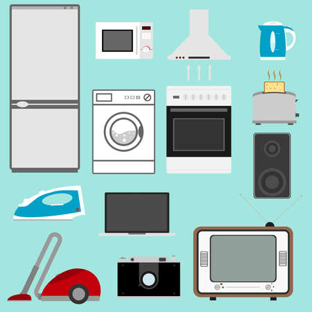 Home appliances. Flat design, vector illustration, vector.のイラスト素材