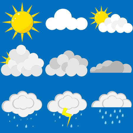 Set of clouds. Flat design, vector illustration, vector.のイラスト素材