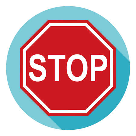 The road sign is stop. Flat design, vector illustration, vector.のイラスト素材