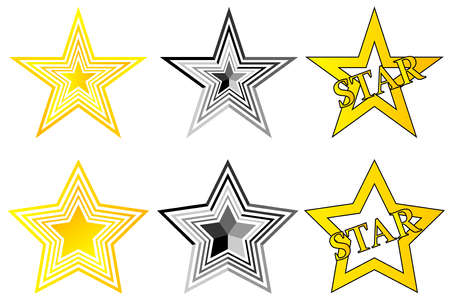 A set of golden stars. Flat design, vector illustration, vector.のイラスト素材