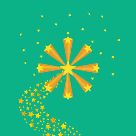 Abstract explosion of stars. Flat design, vector illustration.のイラスト素材