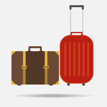 Suitcase, travel bag. Flat design, vector illustration, vector.のイラスト素材
