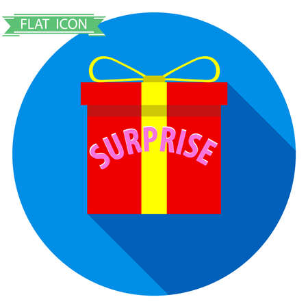 Gift with ribbon and bow. Flat design, vector illustration, vector.のイラスト素材