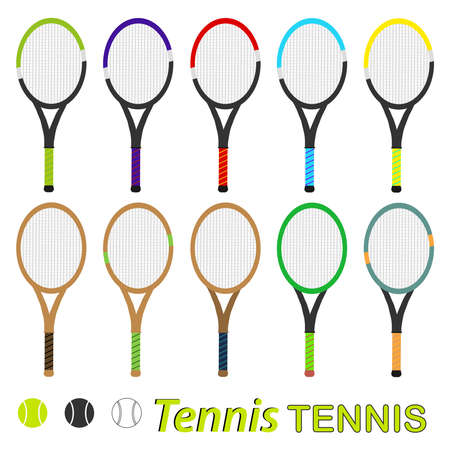 Tennis rocket. Flat design, vector illustration, vector.のイラスト素材