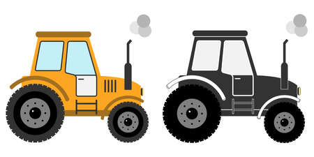 Tractor icon. Flat design, vector illustration, vector.のイラスト素材