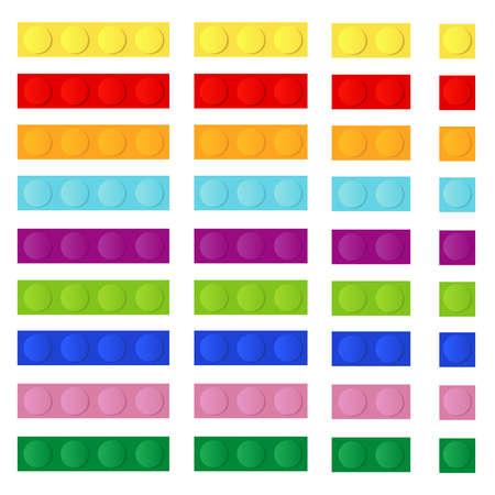 Plastic building of children's designer. Flat design, vector illustration, vector.のイラスト素材