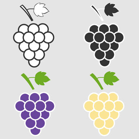 Bunch of grapes. Flat design, vector illustration, vector.のイラスト素材