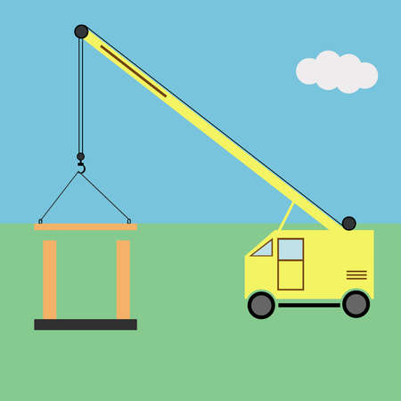 Construction crane. Flat design, vector illustration, vector.のイラスト素材