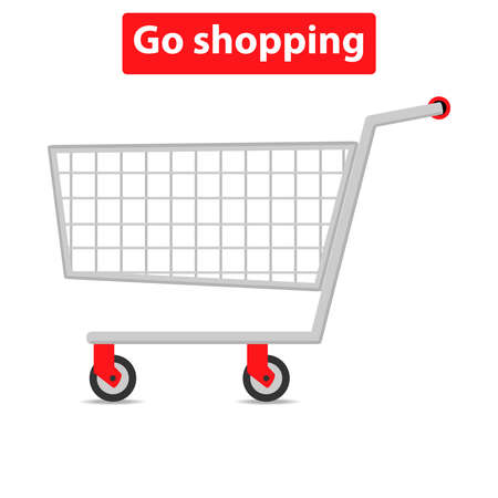 Mobile shopping trolley. Flat design, vector illustration, vector.のイラスト素材