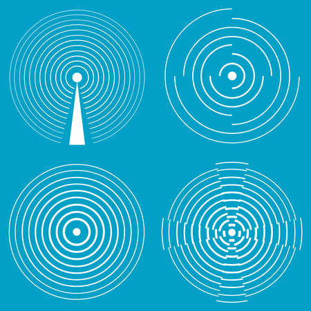 Communication signal, radio. Flat design, vector illustration, vector.のイラスト素材