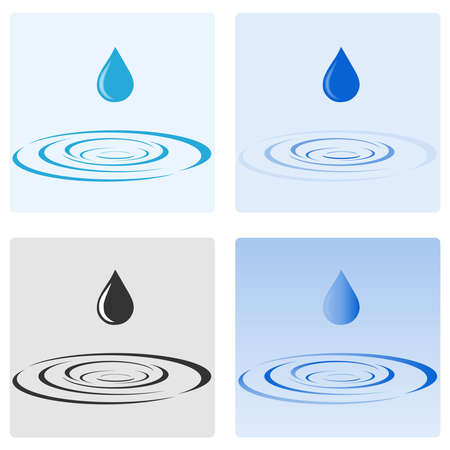 Set of water icons with nature liquid. Flat design, vector illustration, vector.のイラスト素材