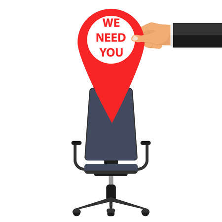 The place is vacant, the banner you need us, free vacancy.のイラスト素材