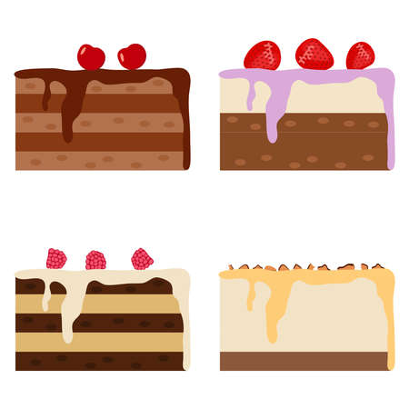 Cake, a piece of cake, sweets.のイラスト素材