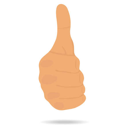 Hand gesture your thumb up. Sign thumbs up. Flat design, vector illustration, vector.のイラスト素材