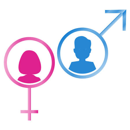 Male and female gender symbols. Flat design, vector illustration, vector.のイラスト素材