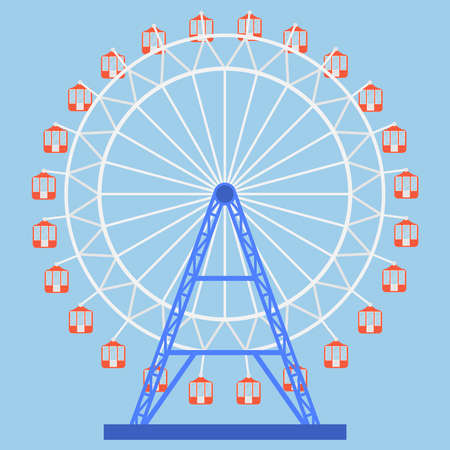 Ferris wheel icon. Attraction. Flat design, vector illustration, vector.のイラスト素材